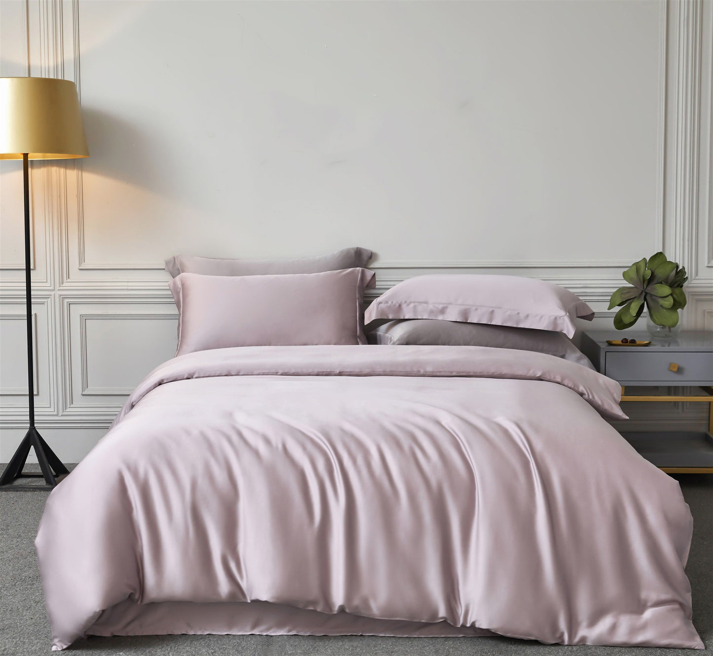 Double-Sided Tencel Bed Sheets and Bedding Set - Blue, Pink, Grey, 1.5m-2m Sizes