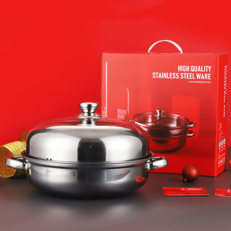 Stainless Steel Steamer Set for Cooking | 28cm Multi-Layer Hot Pot