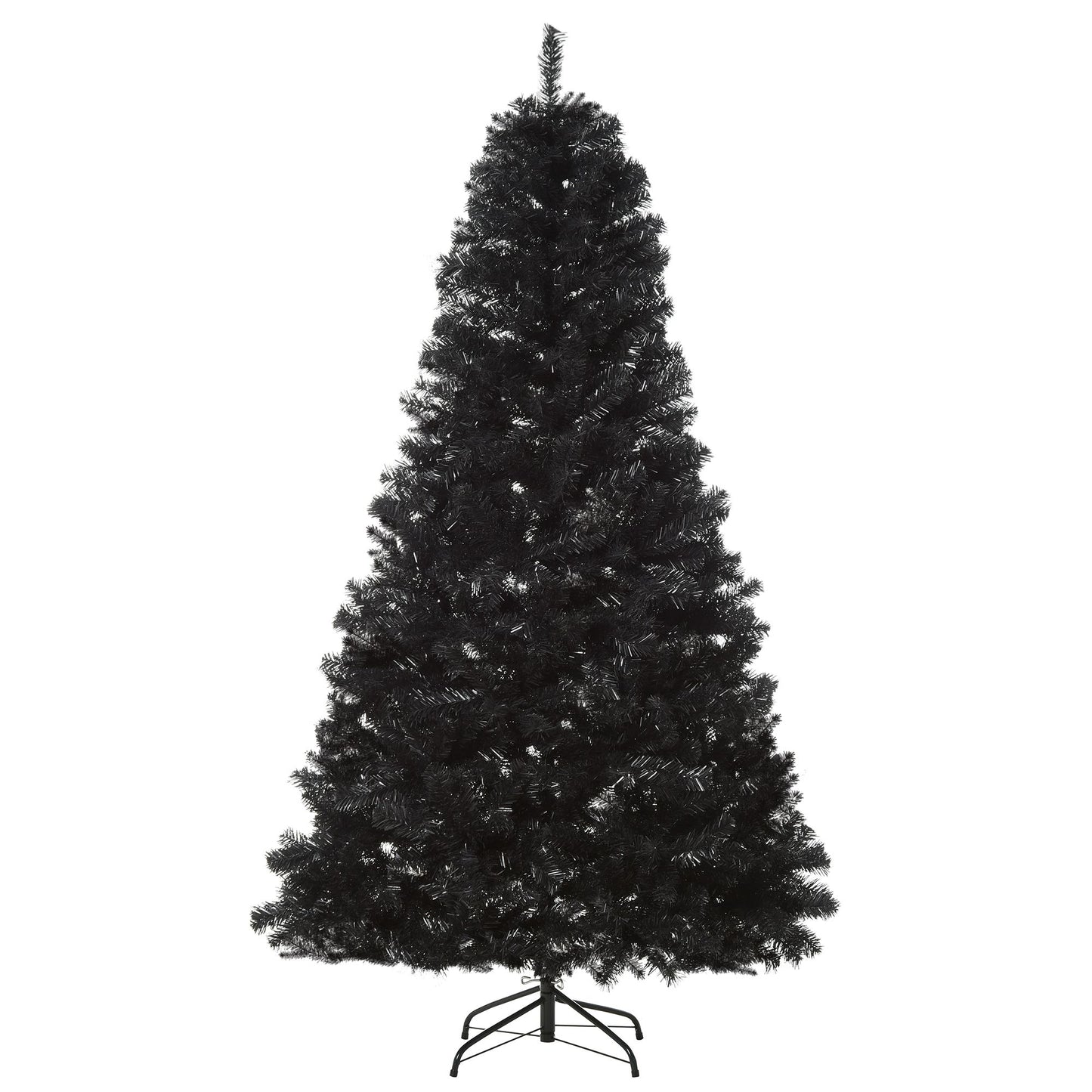 7ft Black Artificial Christmas Tree with Automatic Open