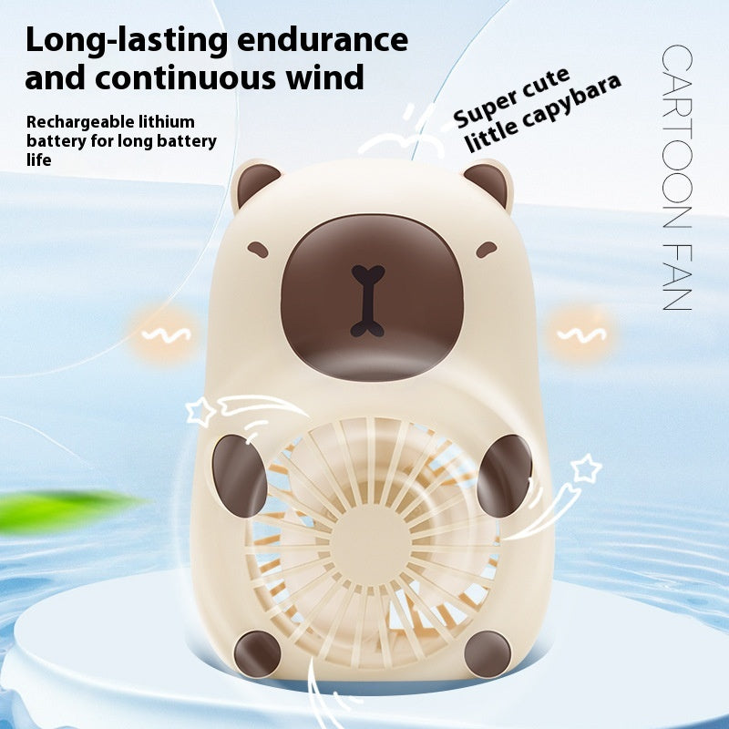 Hand-held Cute Capybara Fan - Mini Portable Battery Operated