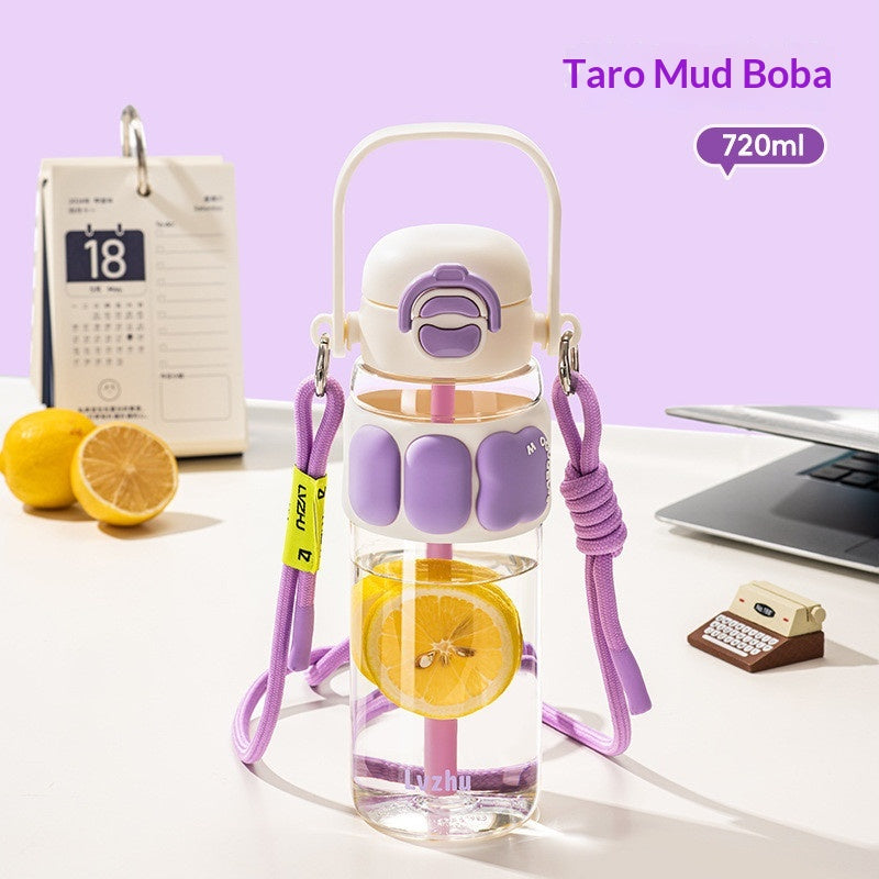 Large Capacity Reusable Water Bottle for Girls - Shatter-Resistant 720ml