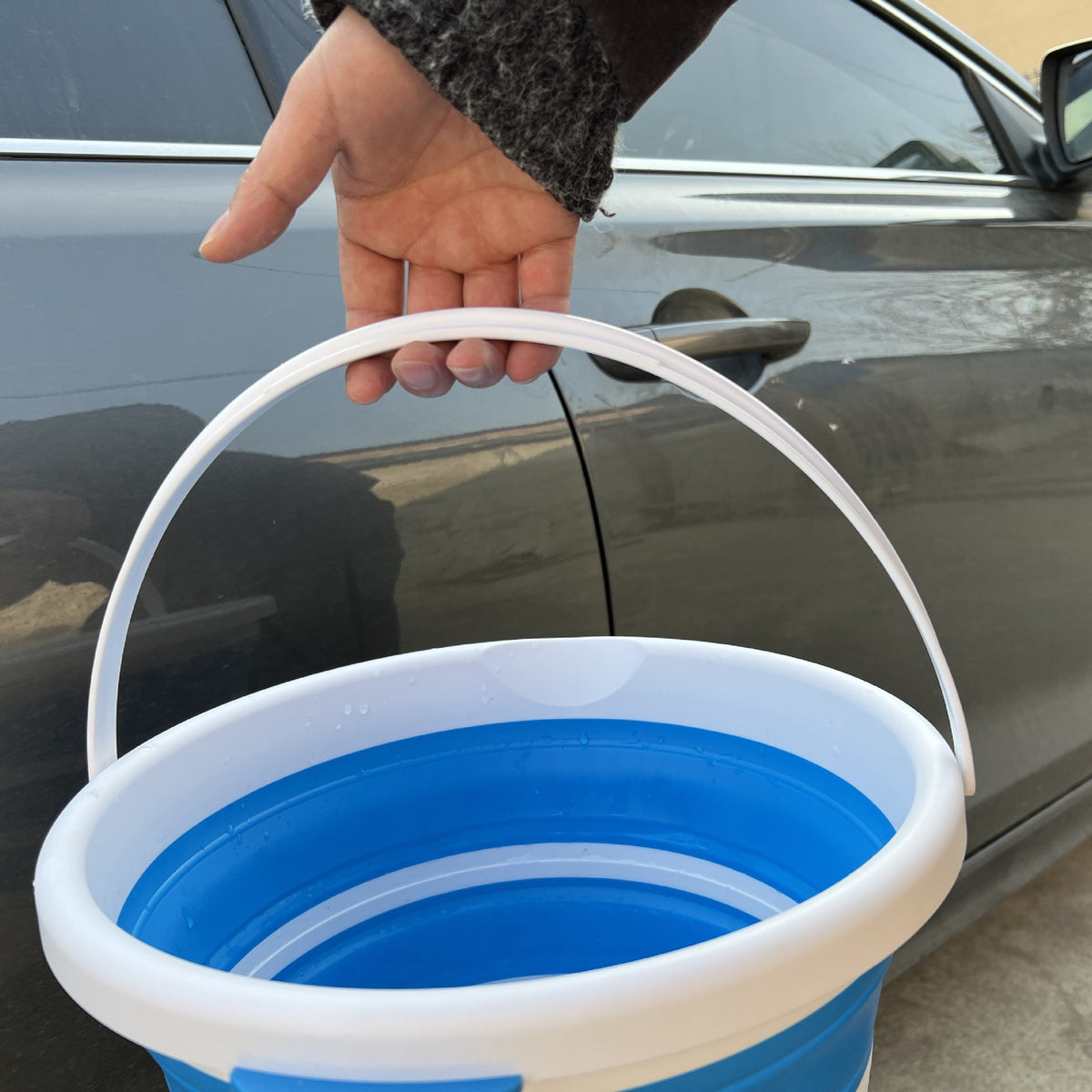10L Plastic Folding Bucket for Household, Garden & Fishing Use
