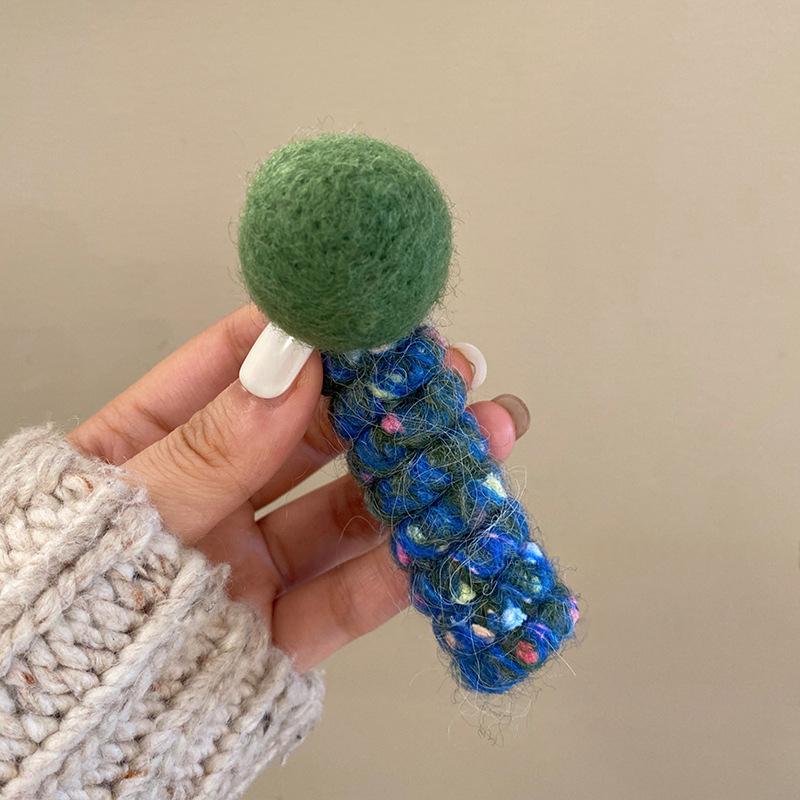 Pom-Pom Phone Cord Hair Tie - Elastic Korean Style