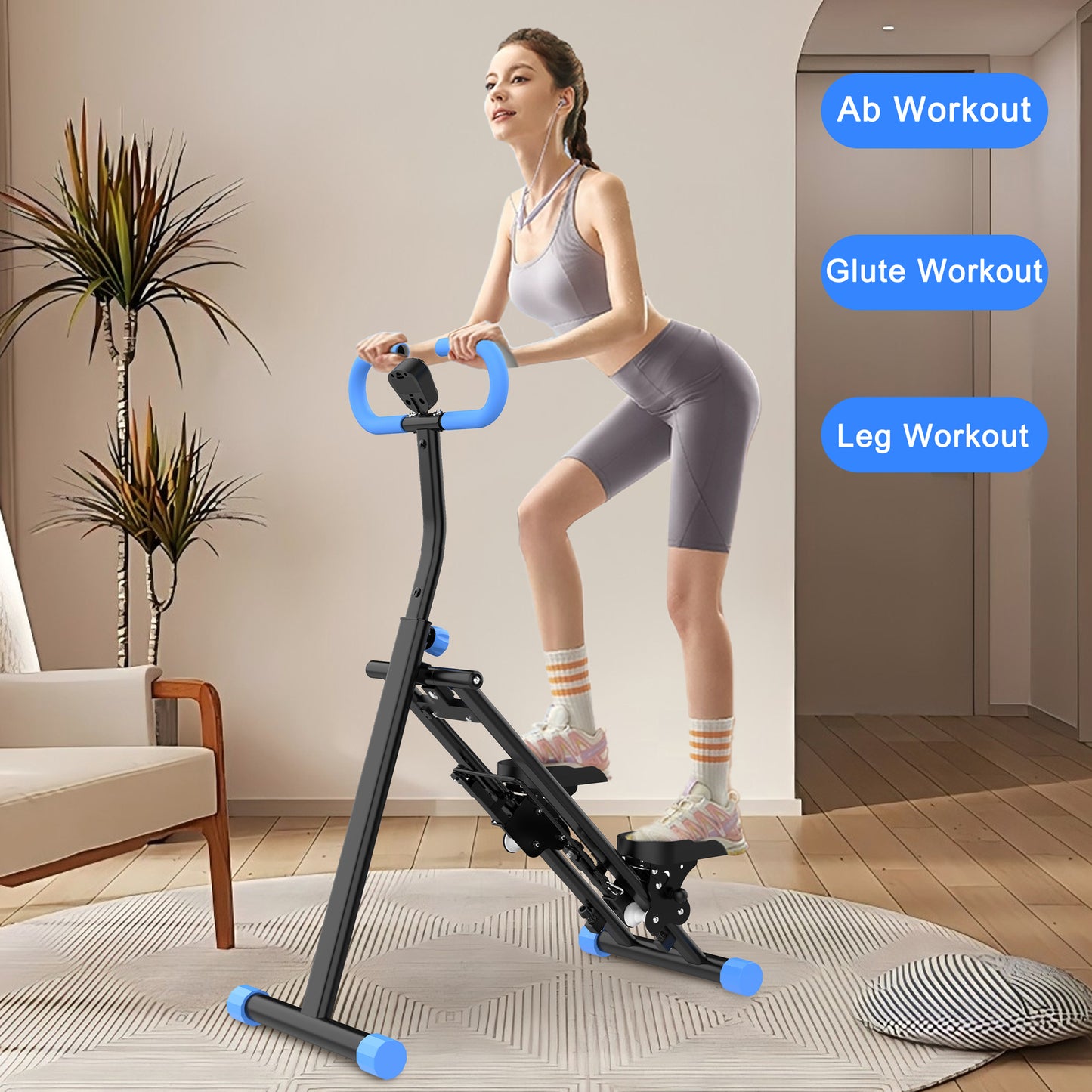 Vertical Climber Workout Machine - Full-Body Exercise Stepper - Blue