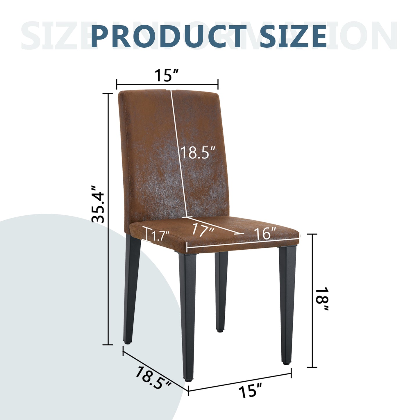 Two Brown Technology Fabric Dining Chairs, Simple And Versatile,