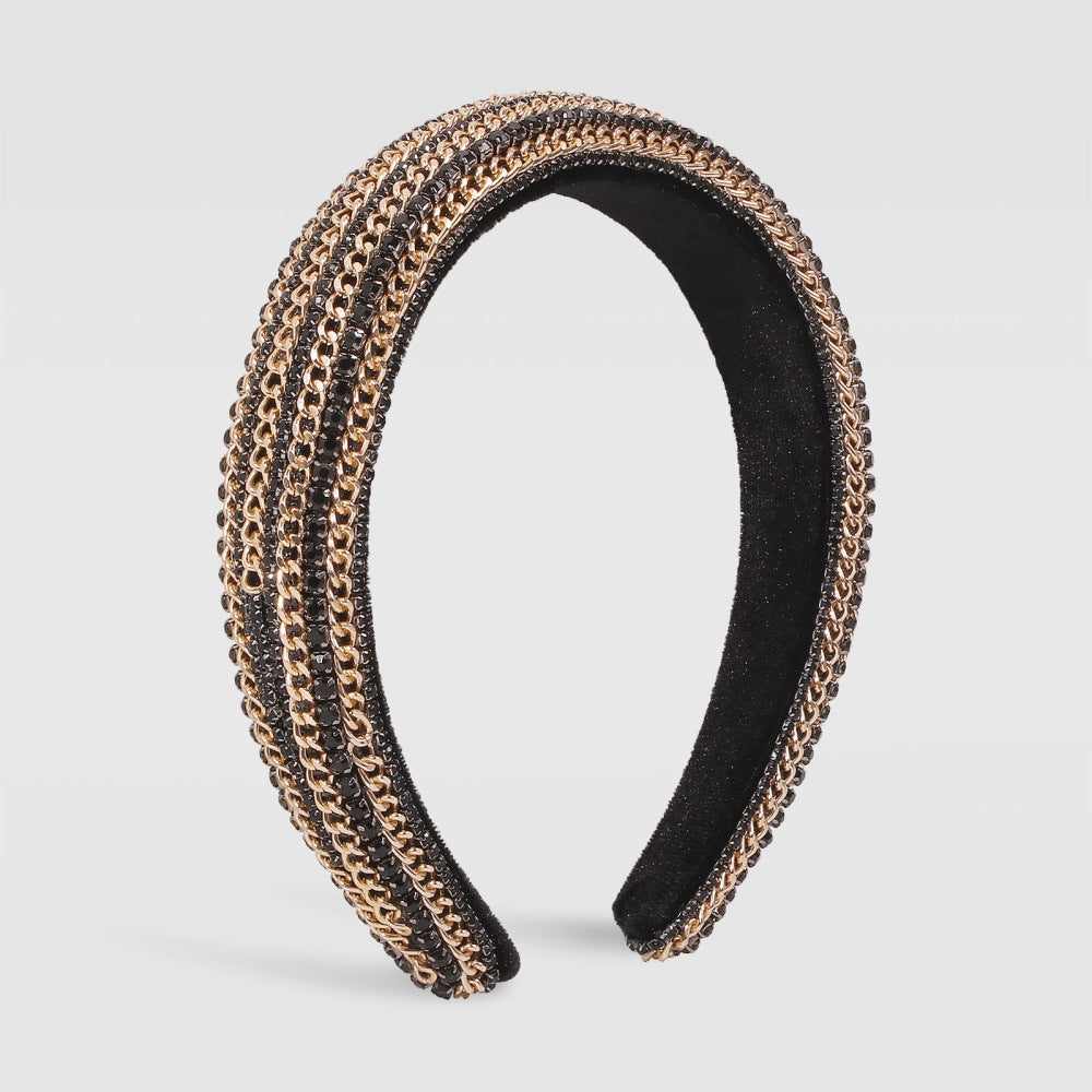 Velvet Hair Band with Diamond Details