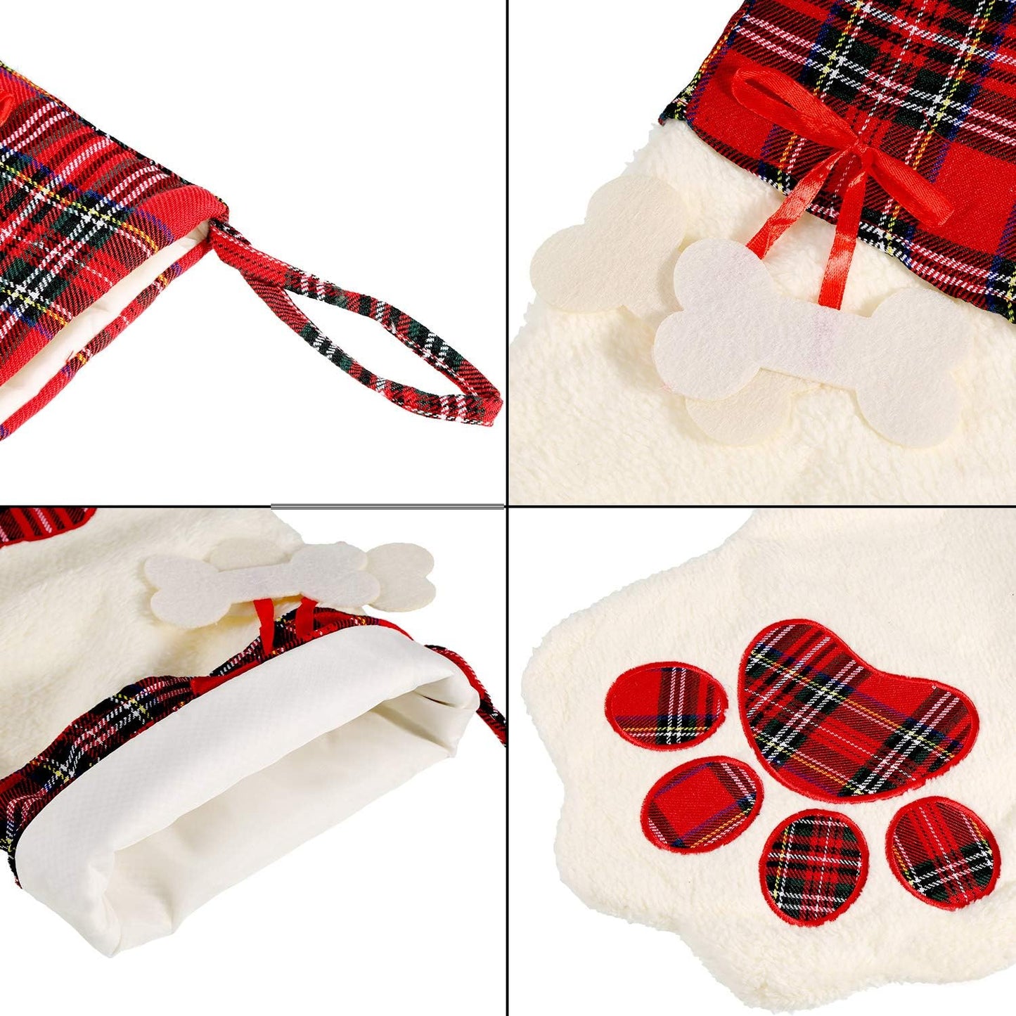 Buffalo Plaid Pet Stockings for Cats and Dogs - Christmas Hanging Decorations