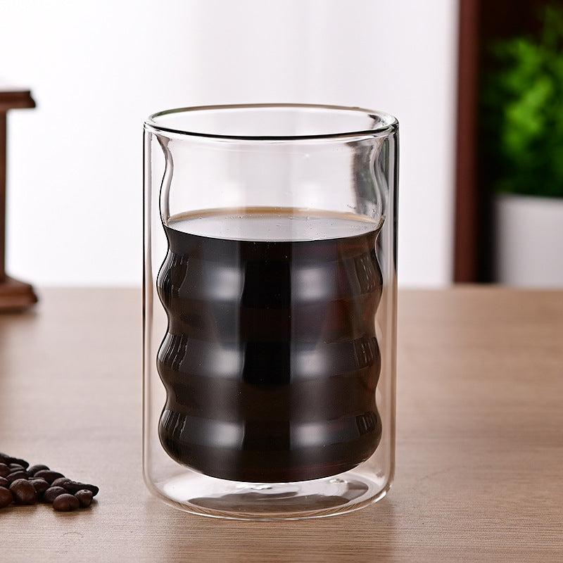 High Borosilicate Spiral Double-Layer Drinking Cup - 225ml, 350ml, 375ml