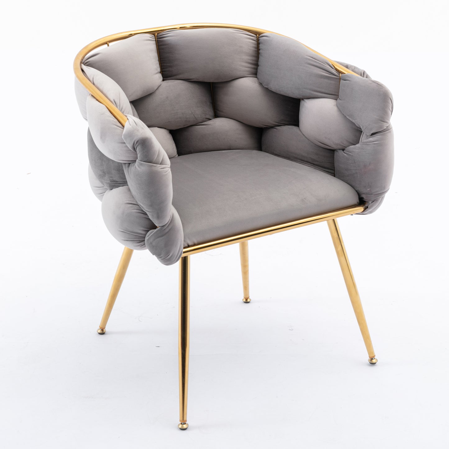 Velvet Accent Chair - Modern Gray Sofa Chair for Bedroom