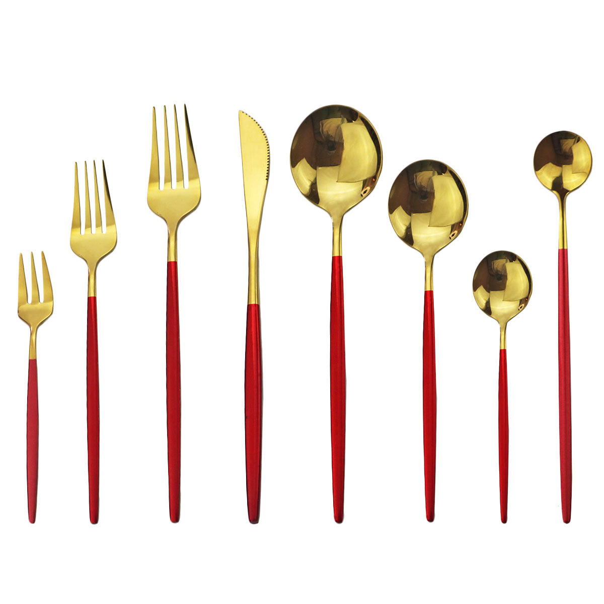 Stainless Steel Cutlery Set - Steak Knife, Fork & Spoon - Multiple Finishes