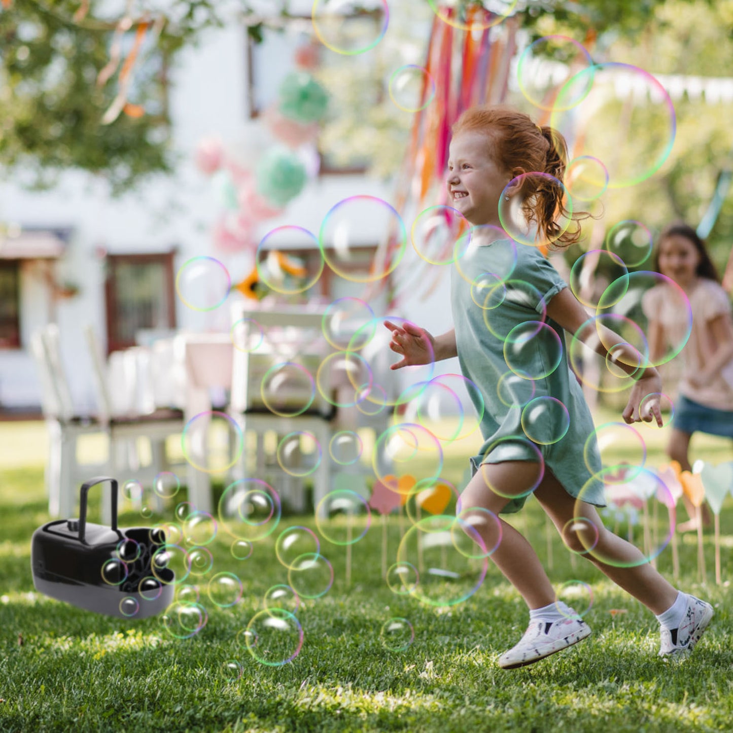Automatic Bubble Maker - Portable Bubble Blower with 2 Speeds