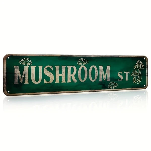 Cute Mushroom Road Sign Plaque - Personalized Room Decor