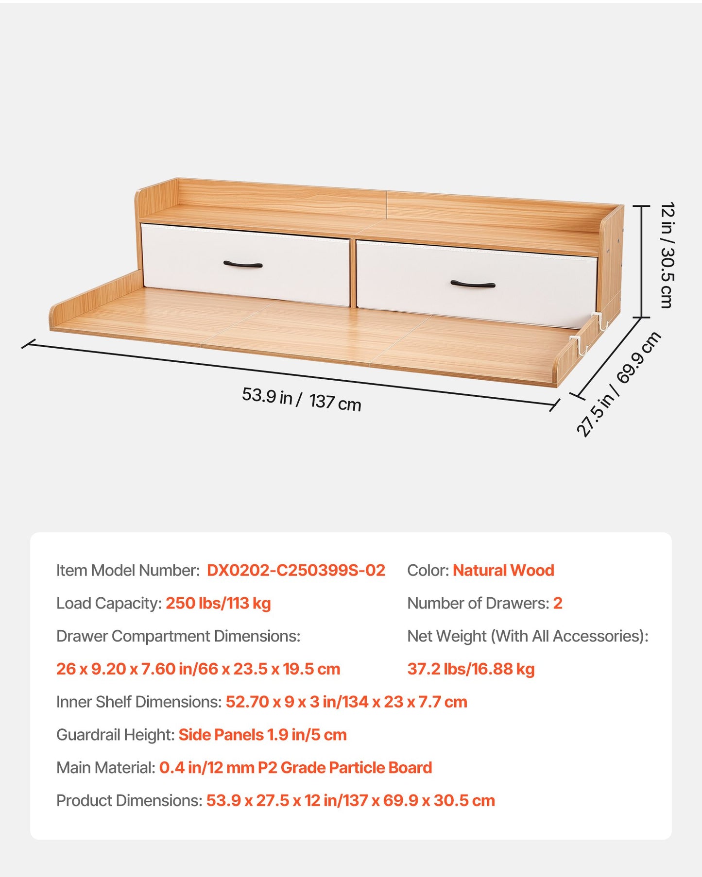Washer Dryer Countertop with Shelf & Drawers - Laundry Organization Storage