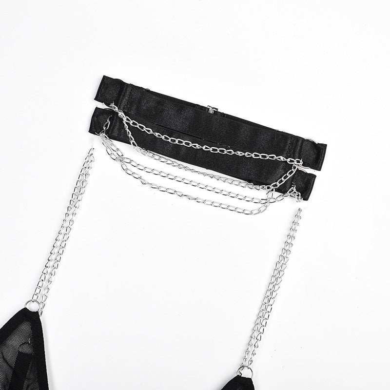 Mesh Chain Body-Shaping Corset with Adjustable Support for Women