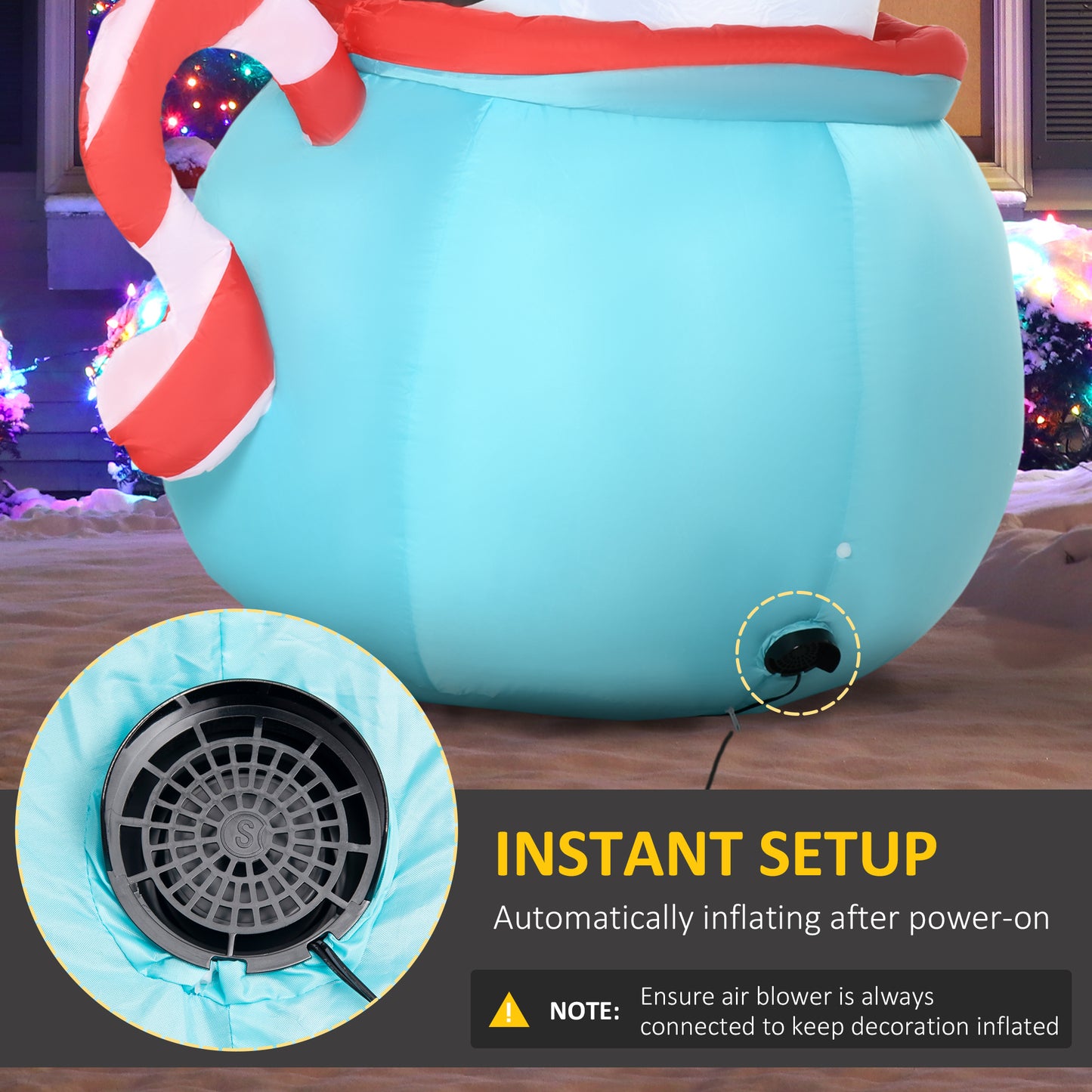 Inflatable Christmas Polar Bear and Penguins with LED Lights
