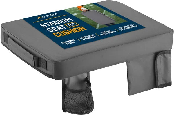 Portable Extra Thick Stadium Seat Cushion - 21x15 Inch Grey
