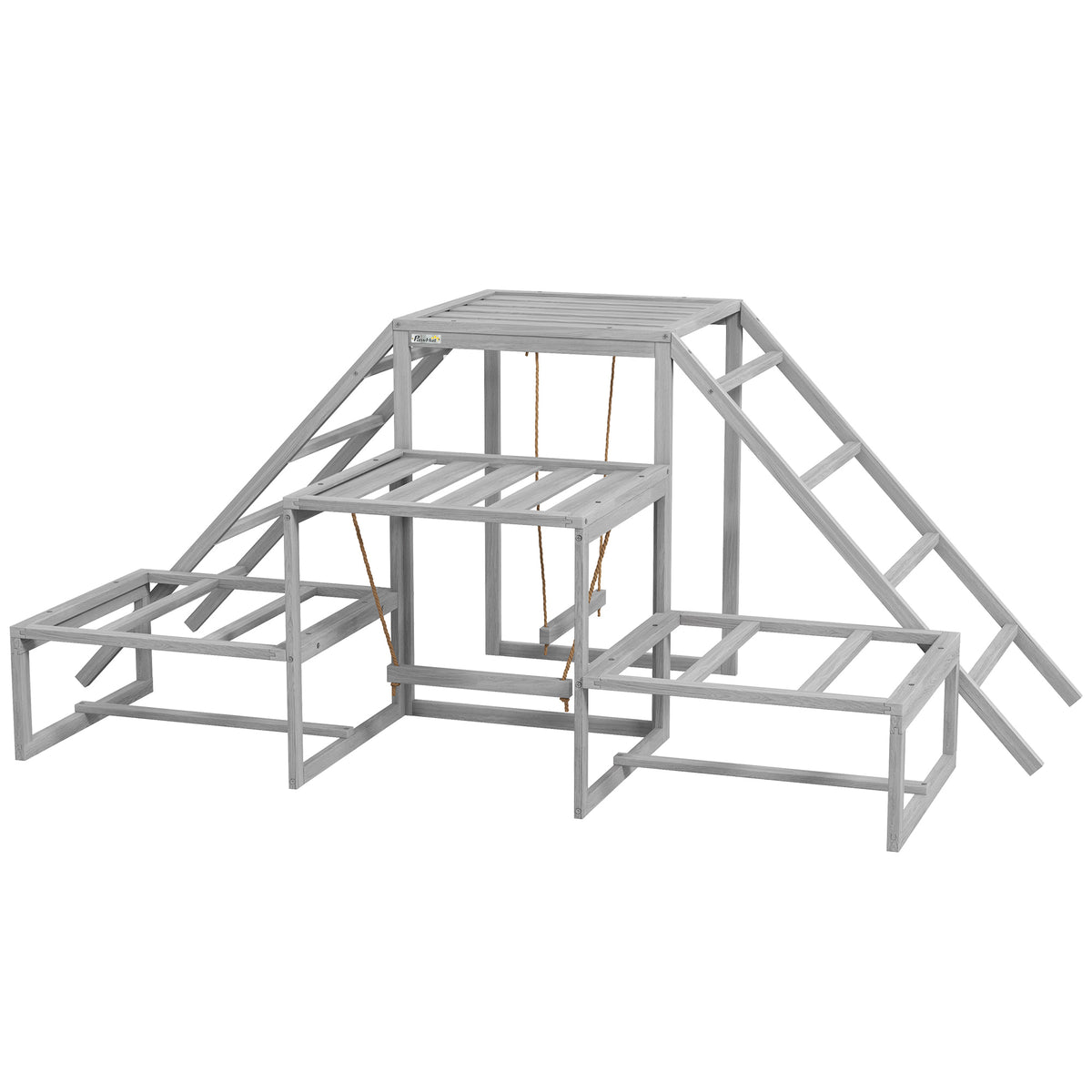 Chicken Roost Toys with Wood Stand and Ladder for 10-15 Chickens