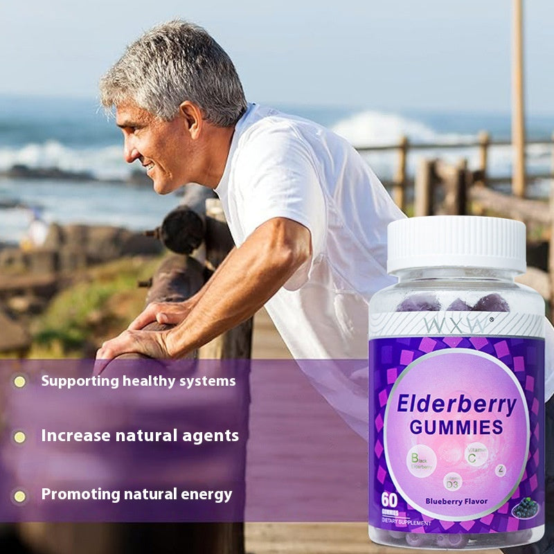 Elderberry Vitamin D3 Gummies - Blueberry Flavor