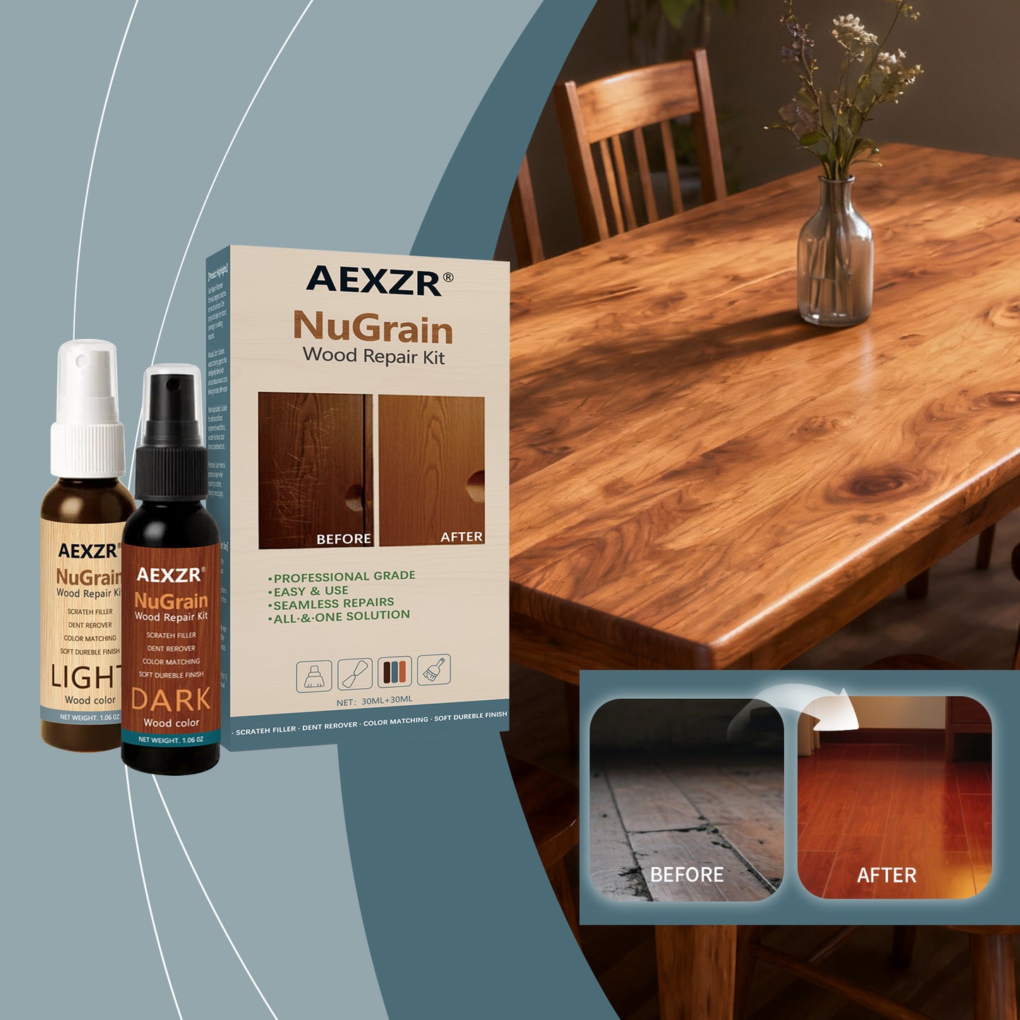 Wooden Floor Home Repair Spray 30ml - Indoor Dust & Moisture Control