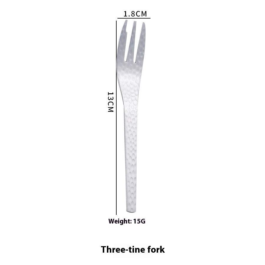 Japanese Style Stainless Steel Dessert Spoon Fork Set Kitchen Utensils