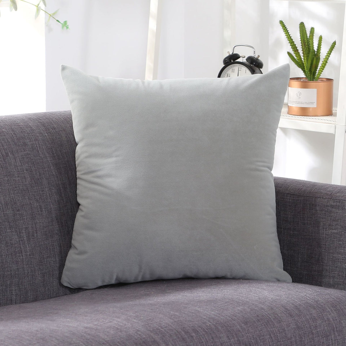 Large Lumbar Cushion Cover for Sofa Bed Office Chair - Frosted Velvet