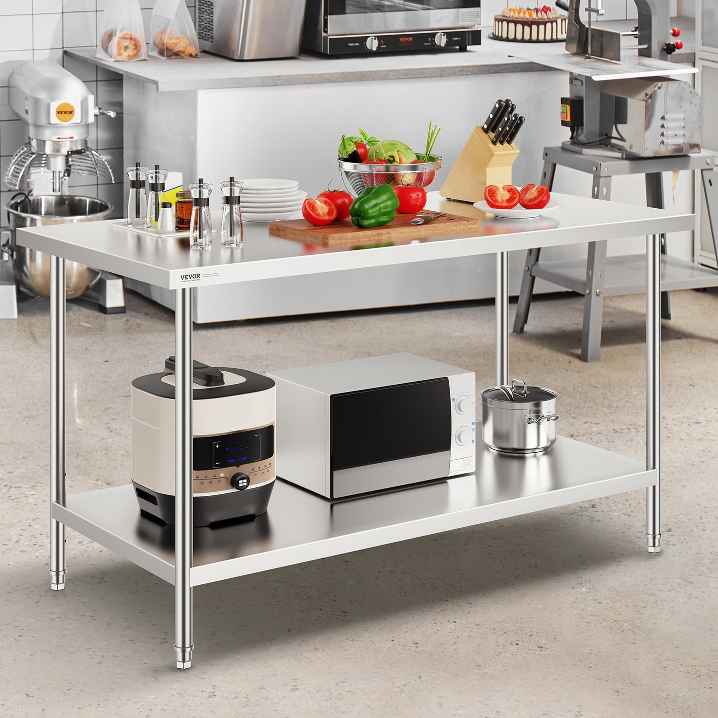 Stainless Steel Prep Table - 30 x 60 Inch Heavy Duty Workstation