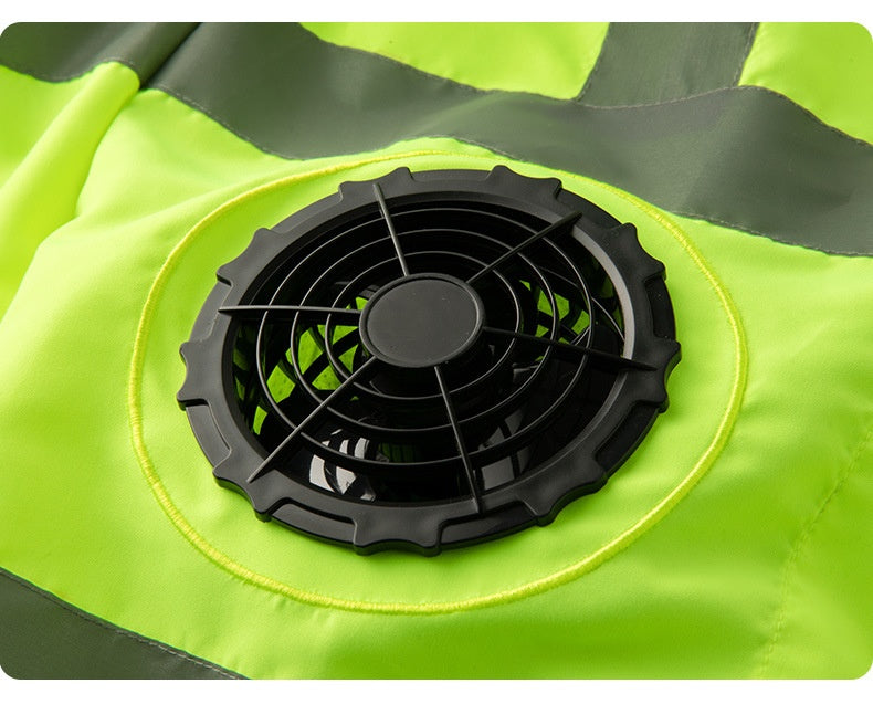 Cooling Reflective Vest with Air-Conditioning Fan for Adults