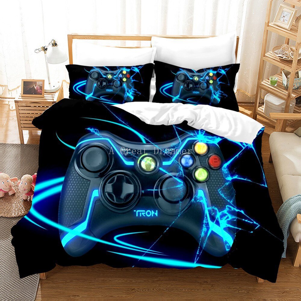 Digital 3D Game Controller Pattern Printed Bedding Set - Multiple Sizes