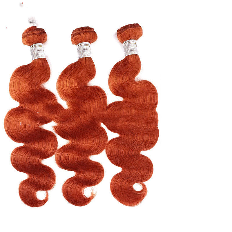 Human Hair Curtain Block Orange Europe & America - Natural Hair Wig