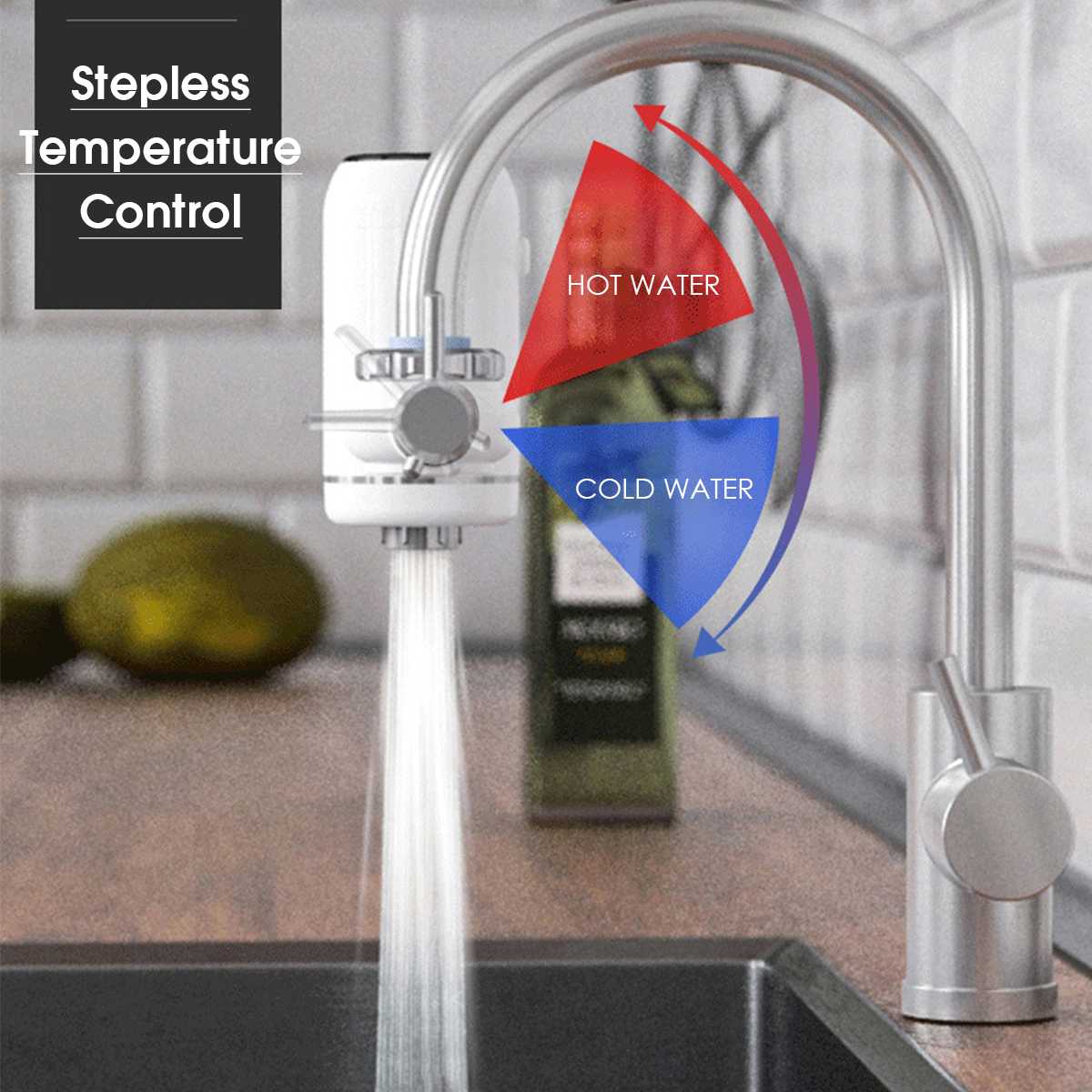 Electric Faucet Connector No Installation Needed - White