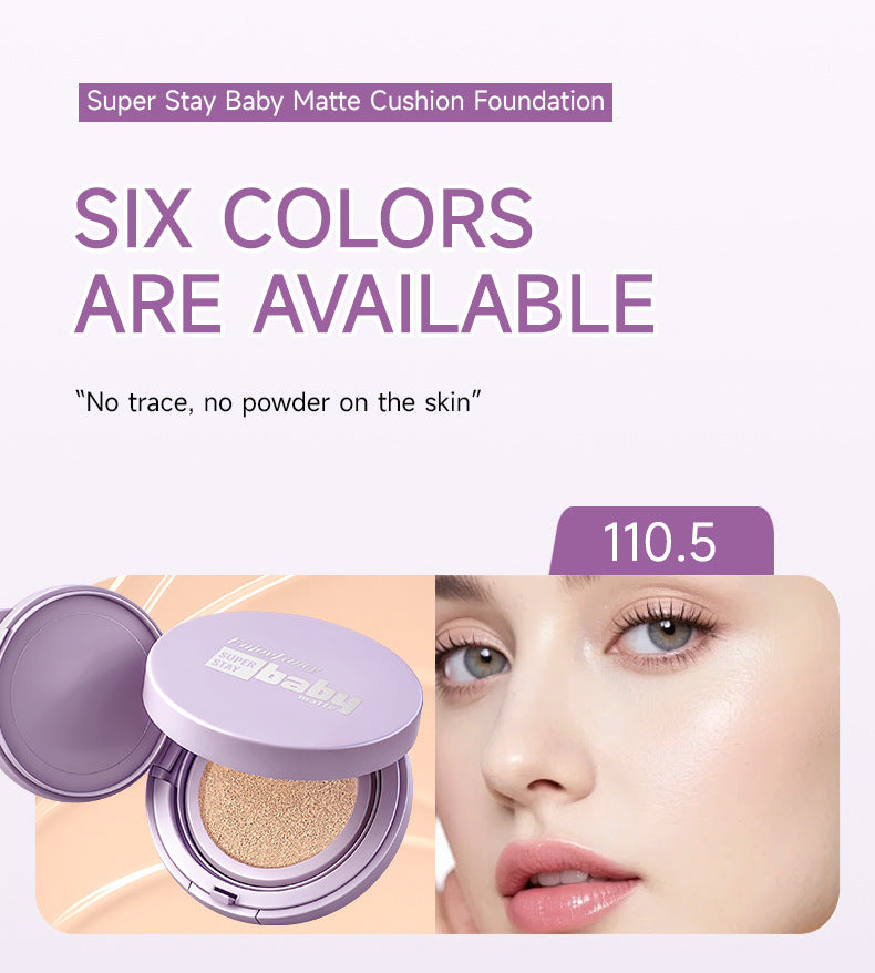 Longwear Matte Cushion Foundation for All Skin Types - Unisex Makeup Set