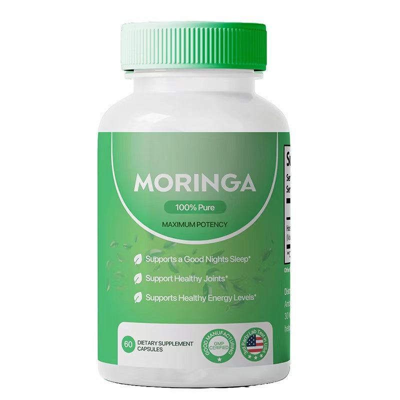 Moringa Leaves Capsules - 60 Count Health Supplement for Adults