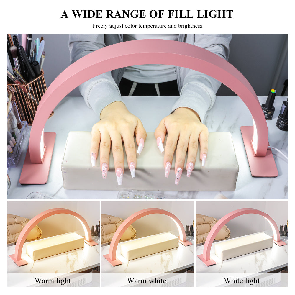 17-Inch Half Moon LED Desk Lamp for Nail Art & Eyelash Extensions - Black