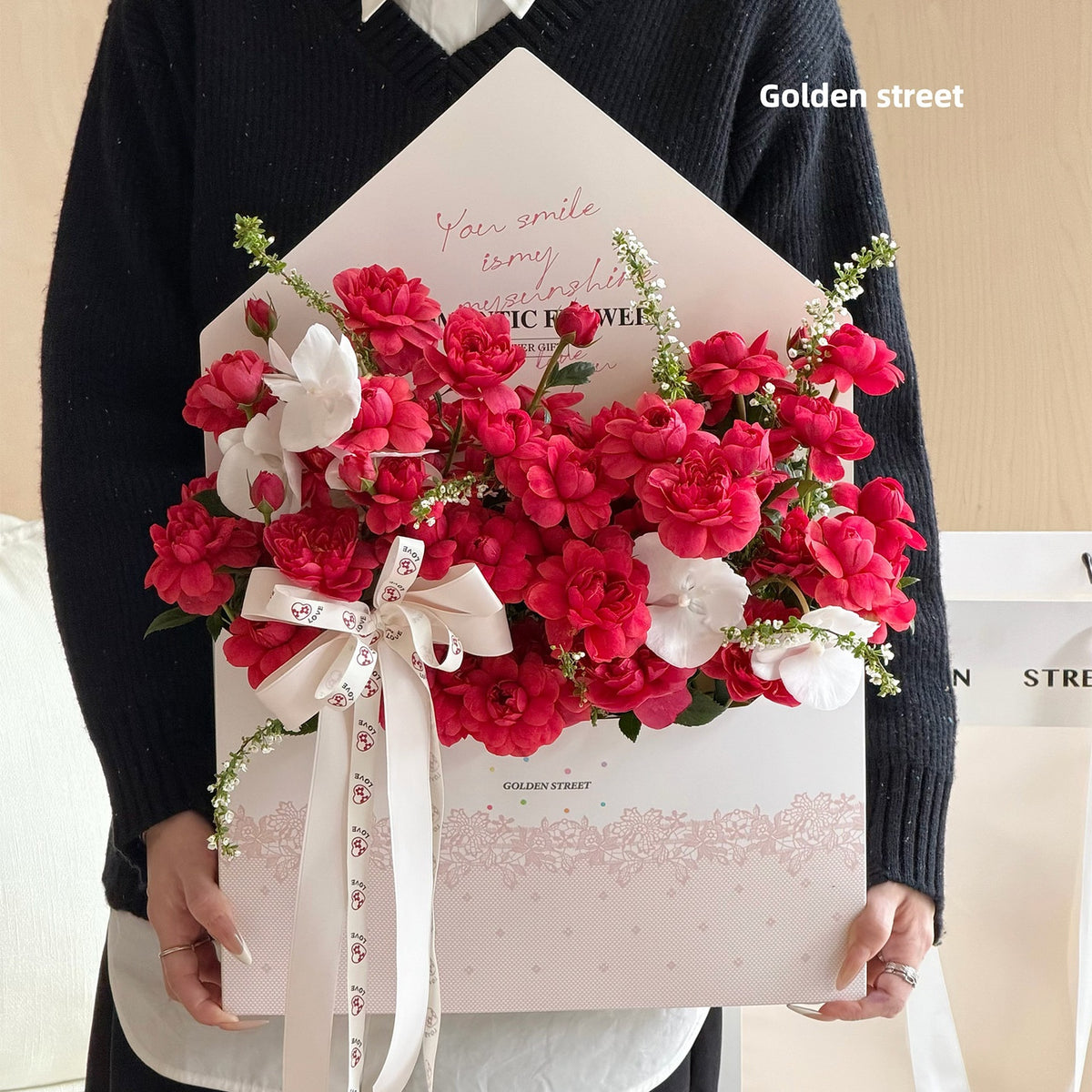 Large Romantic Letter Envelope Flower Box - Multi-Color Home Storage