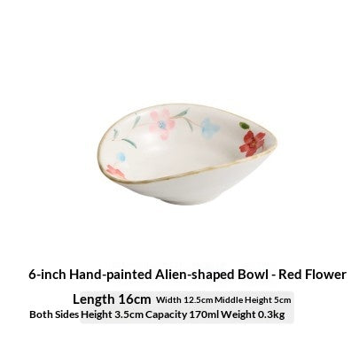 6-Inch Hand-Painted Ceramic Fruit Bowl - Irregular-Shaped Kitchen Decor