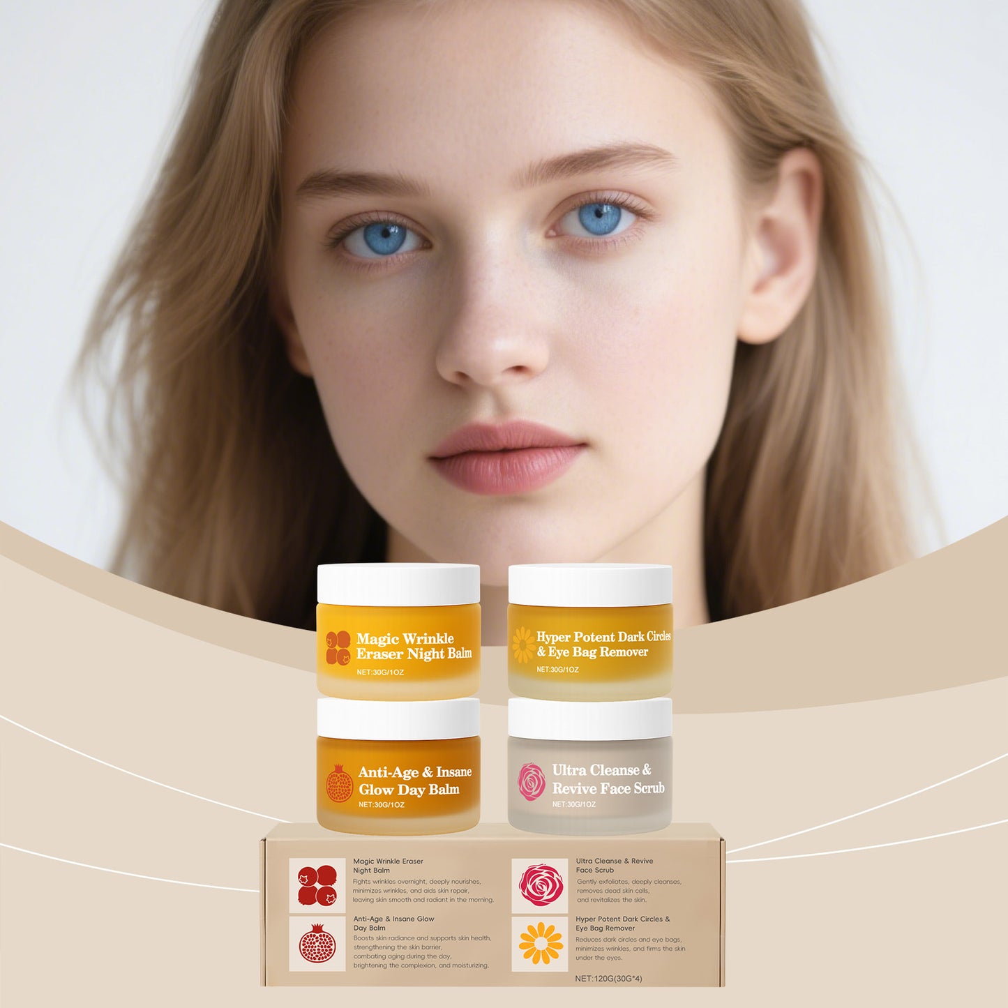 Multi Effect Skin Rejuvenation Day and Night Repair Set - 4 x 30g