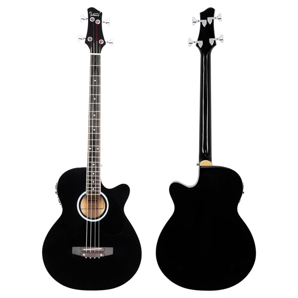 4-String Electric Acoustic Bass Guitar with EQ - Black