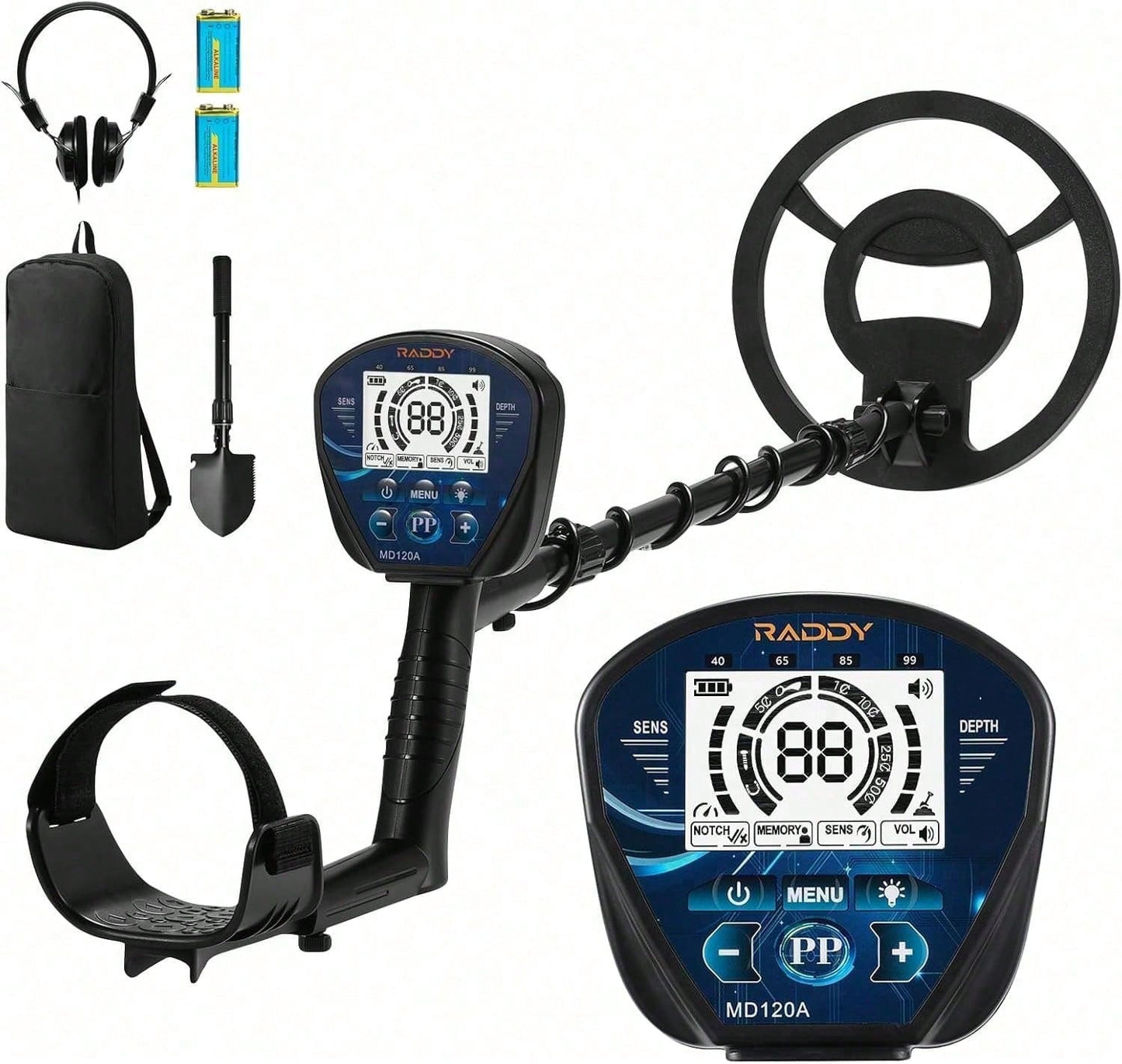 High-Precision Metal Detector with LCD Display and Waterproof Search Coil - Treasure Hunting Kit