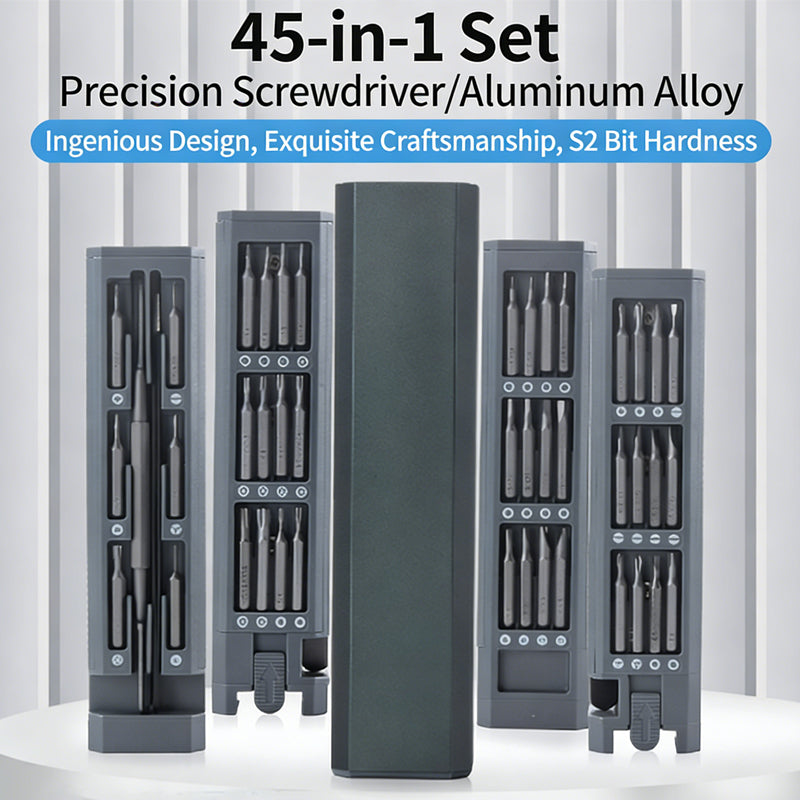 45-in-1 Precision Screwdriver Set with Magnetic Bits & Metal Case - Green