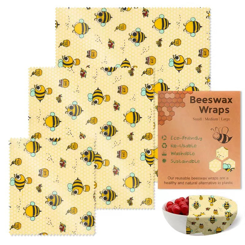 Beeswax Food Wraps Reusable Preservative Cloths Eco-Friendly Food Storage