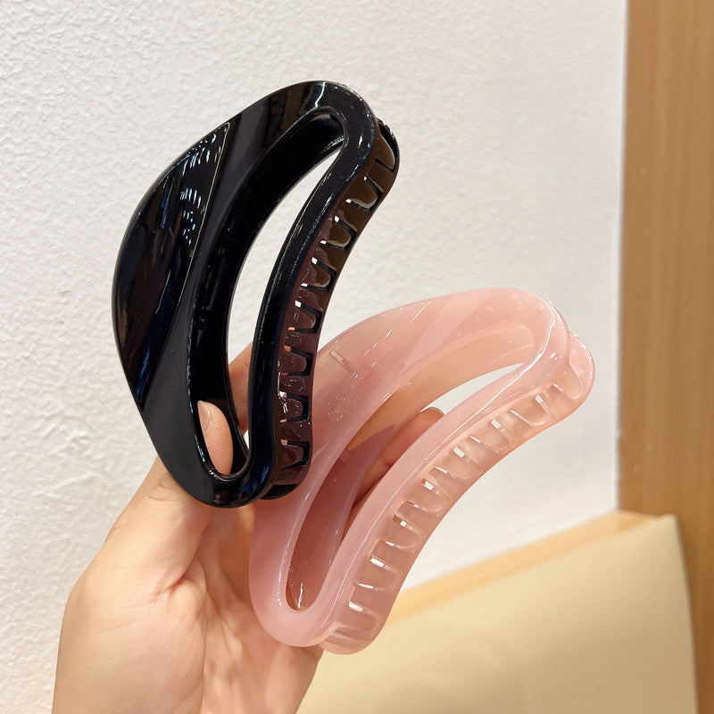 Large Hollow Jelly Crescent Hair Barrettes - Colorful Hair Accessories