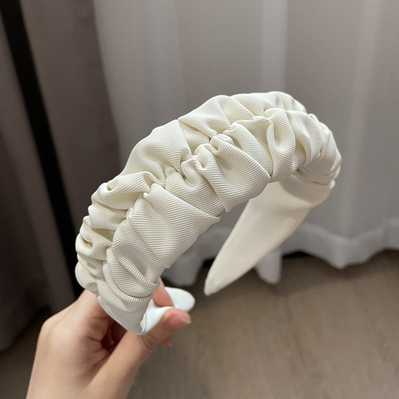 Vintage Pleated Wide Edge Hair Band - Retro Hair Accessories for Women
