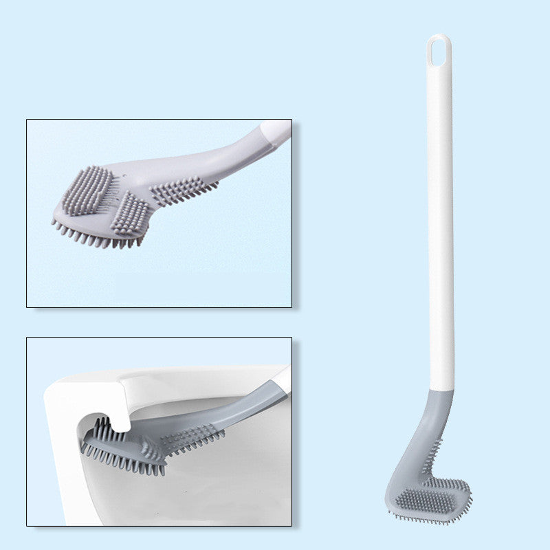Silicone Non-Dead Corner Toilet Cleaning Brush Wall Mount Bathroom Tool