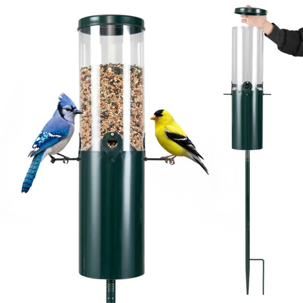 Heavy-Duty Squirrel-Proof Bird Feeder with 4 Ports & Perches - Garden Outdoor