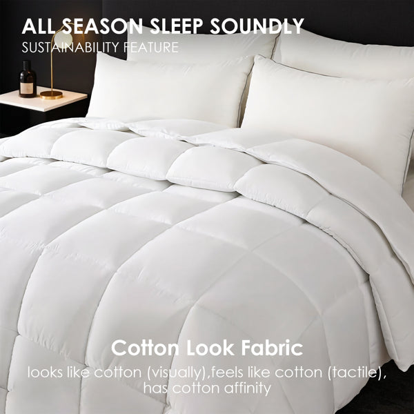 Extra Large White Checkered Duvet - Luxury Hotel-Grade Bedding