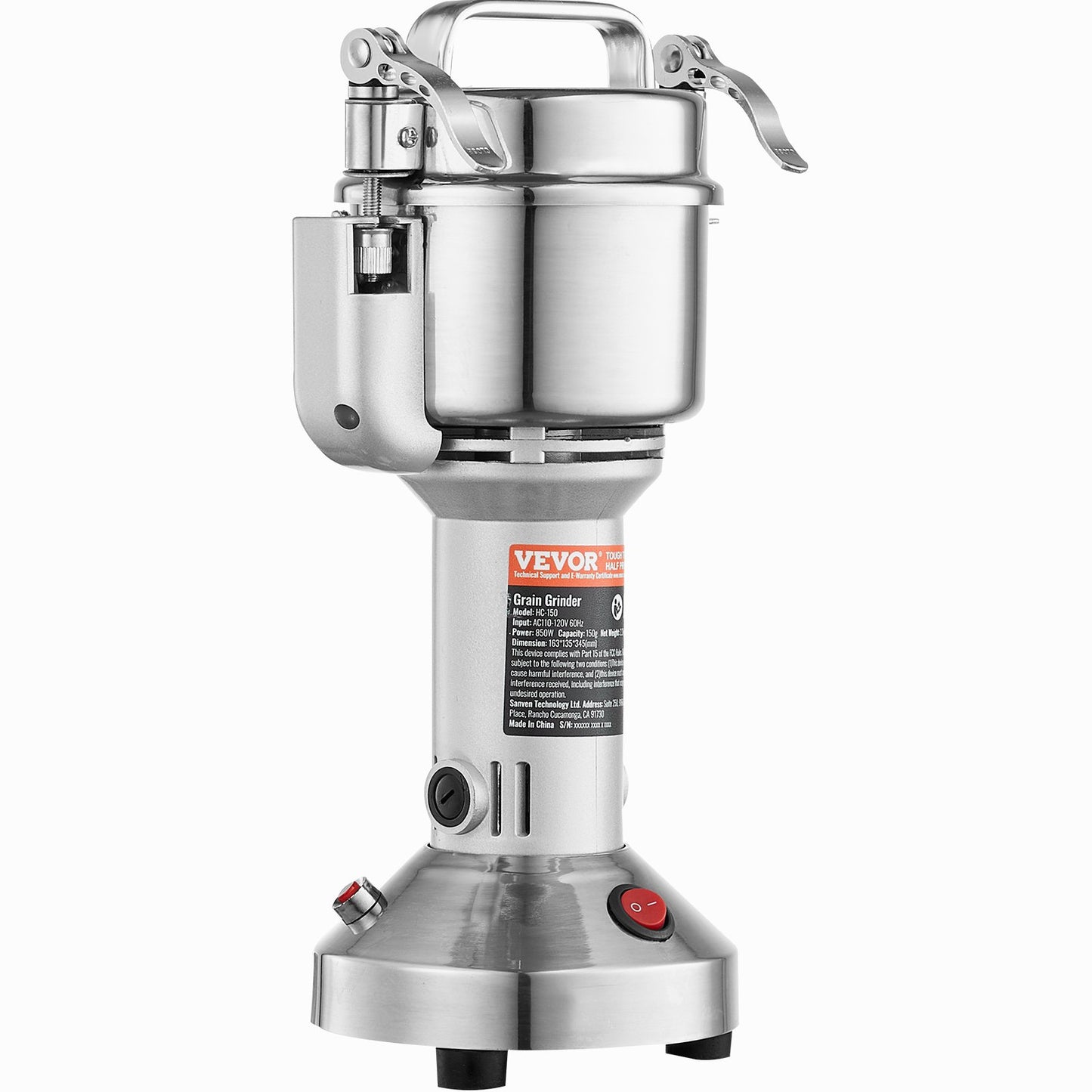 750g Commercial Electric Spice & Grain Grinder High-Speed Mill - Silver