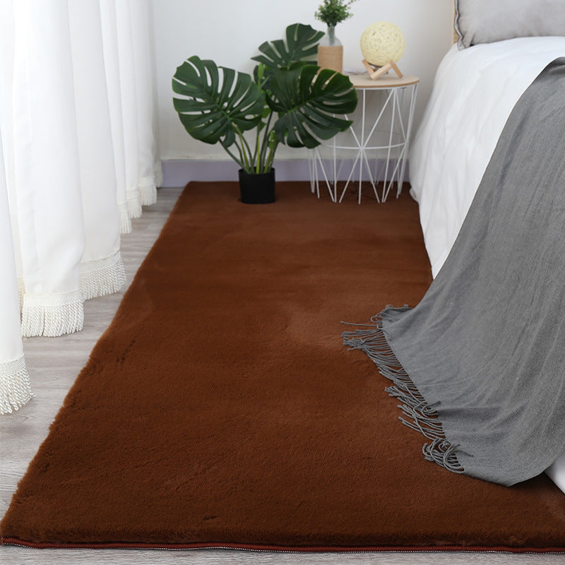 Long-Pile Faux Rabbit Fur Rug - Soft Plush Floor Mat for Home & Bedroom