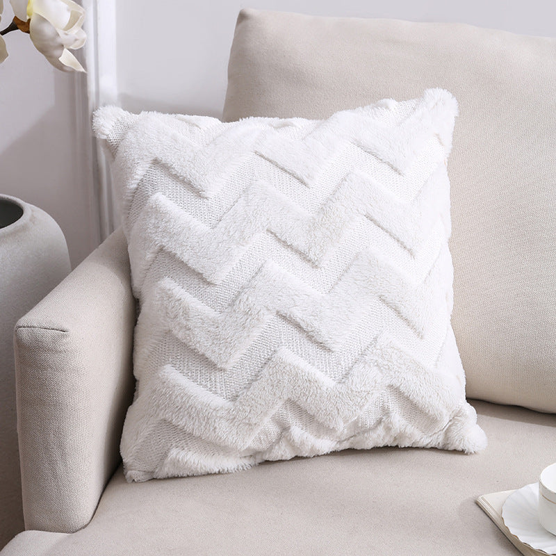 Nordic Double-Sided Plush Pillow Cover 45x45cm Sofa Cushion Case Home Decor
