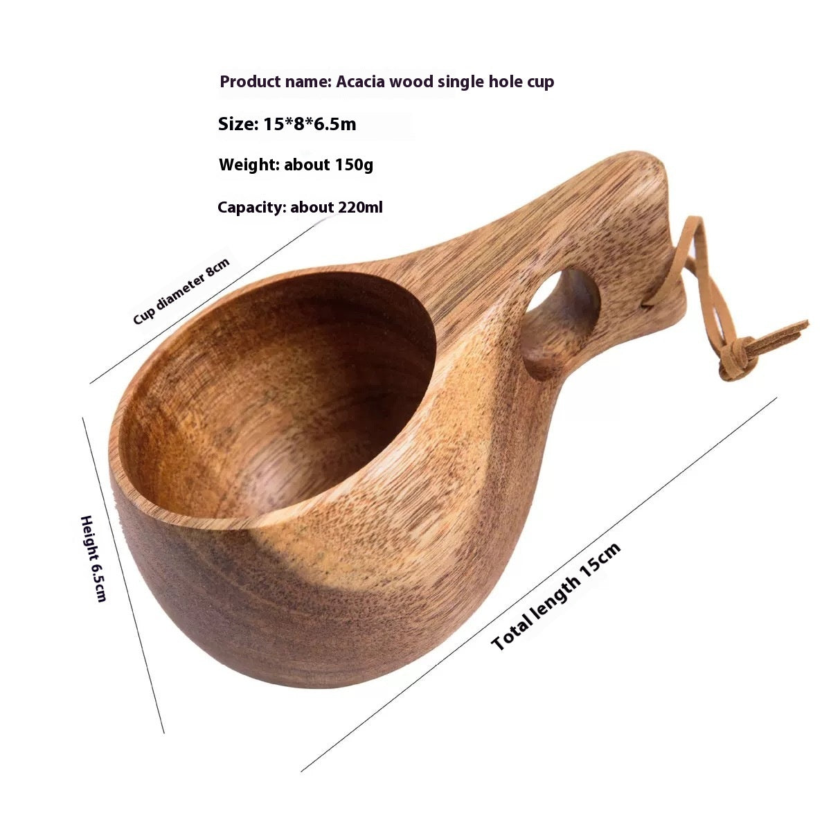 Wooden Water Cup Acacia Mangium Handcrafted Drinkware - Multiple Variants