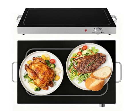 Electric Food Warming Tray with Adjustable Temperature - 22in